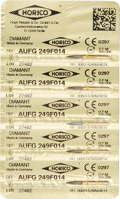 Diamant AuFG 249  Packung  5 Stück gelb extra fein, FG, Figur 249, ISO 014