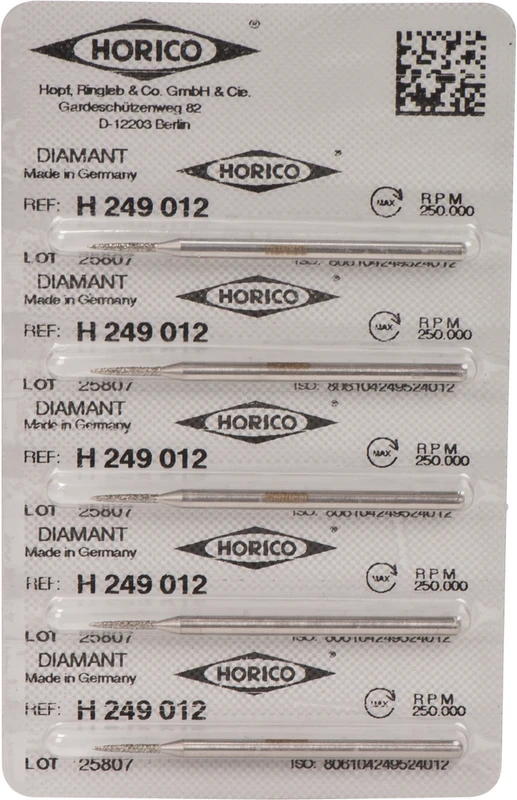 Diamantschleifer H 249  Packung  5 Stück HP, Figur 249, 8 mm, ISO 012