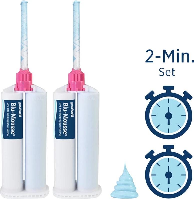 Blu-Mousse®  Packung  2 x 50 ml Doppelkartusche Classic, 50 Mischkanülen pink