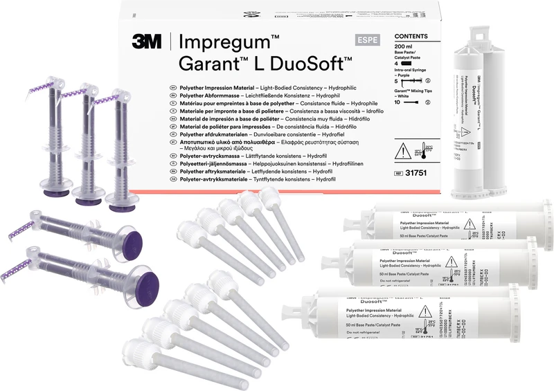 Impregum Penta DuoSoft  Refill Packung  4 x 50 ml Doppelkartusche, 20 Mischkanülen weiß, Garant L DuoSoft