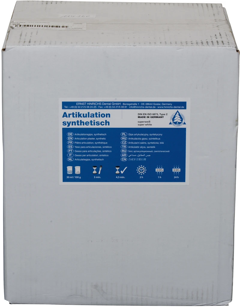 Artikulationsgips - synthetisch  Karton  20 kg