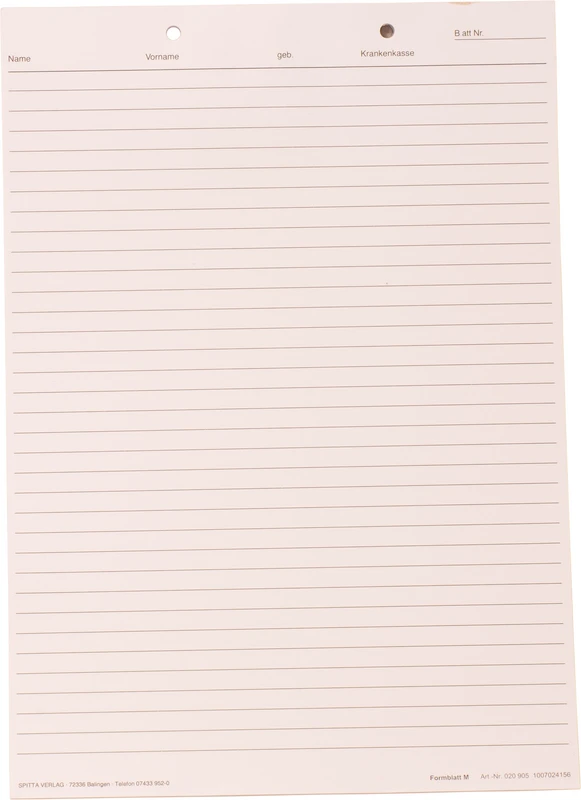 Krankenblatt M   Stück  100 Blatt