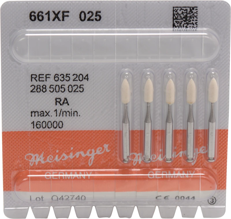 Keramische Schleifer 661  Packung  5 Stück weiß extra fein, RA, Figur 288, 7 mm, ISO 025