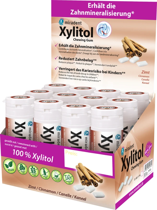 Xylitol Chewing Gum  Display  12 x 30 Stück Zimt