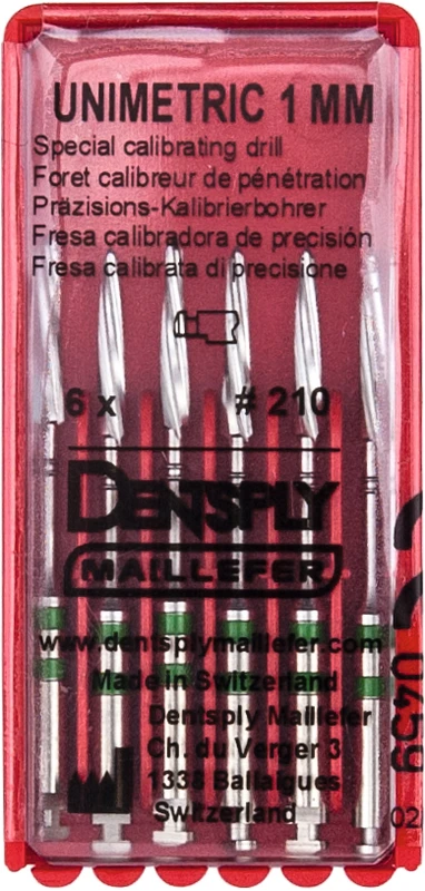 UNIMETRIC Kalibrierbohrer  Packung  6 Bohrer, grün, Gr. 210