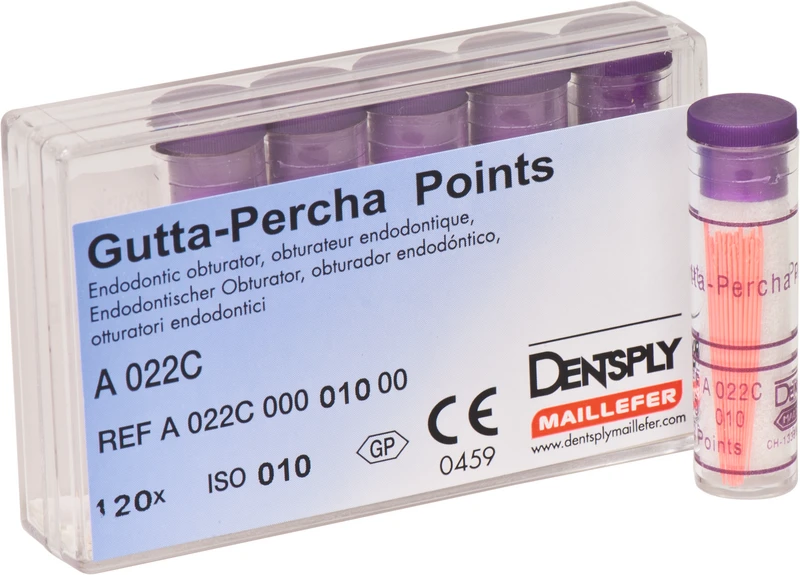 Guttapercha-Spitzen rosa  Packung  120 Stück rosa, Taper.02 ISO 010