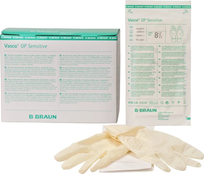 Vasco® OP Sensitive  Karton  40 Paar puderfrei, naturweiß, Größe 8,5