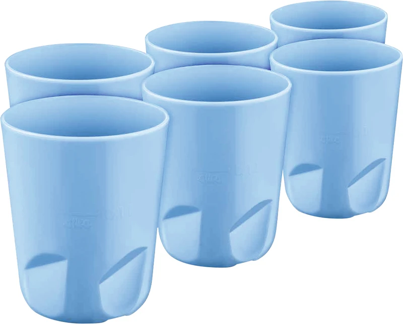 Mehrweg Mundspülbecher  Packung  6 Stück hellblau