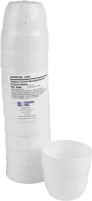 Mundspülbecher farbig  Packung  10 Stück weiß