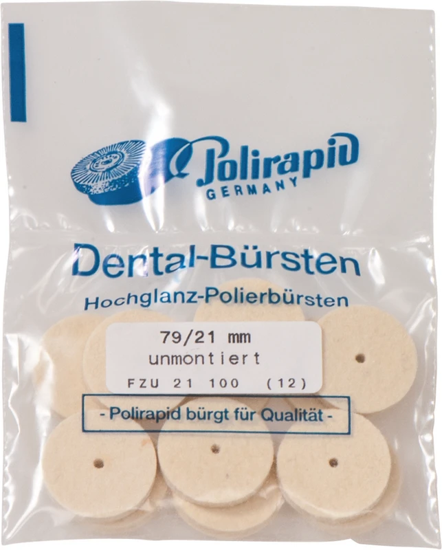 Filzkörper  Packung  12 Stück Nr. 79, unmontiert, Filz, Figur Rad, Ø 21 mm, S: 3,5 mm