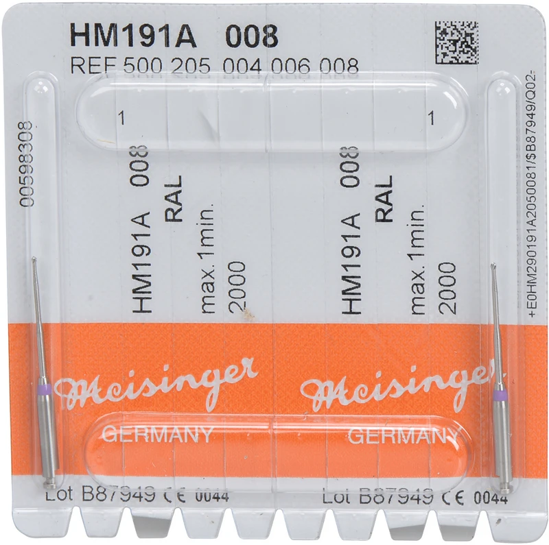 Endo Access Bur 191A  Packung  2 Stück lila, RAL, Figur 004, Kopf: 16 mm, Total: 31 mm, ISO 008