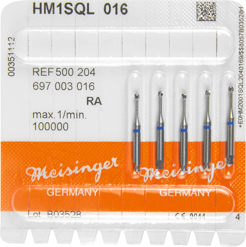 HM-Bohrer 1SQL  Packung  5 Stück schnittfr. Verz. Querhieb, RA, blau, Figur 697, ISO 016