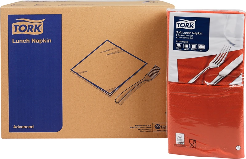 TORK® Soft Lunchservietten (1\4 Falz)  Karton  10 x 150 Stück bordeaux