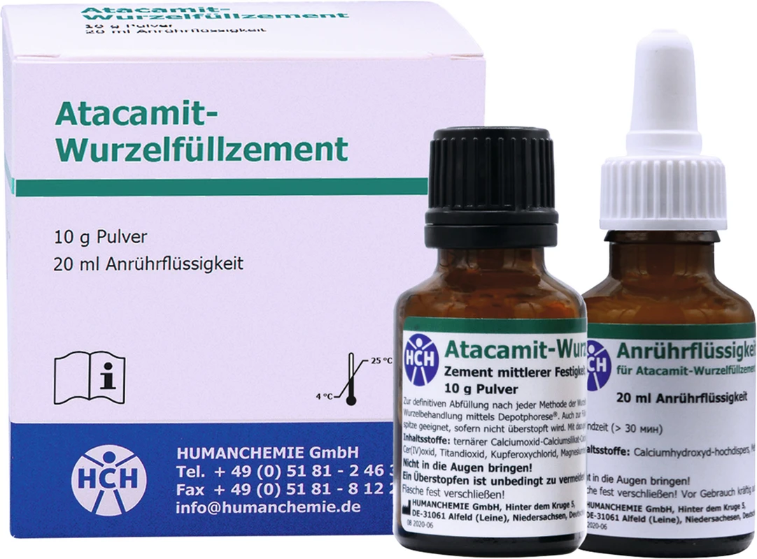 Atacamit-Wurzelfüllzement  Packung  10 g Pulver, 20 ml Flüssigkeit
