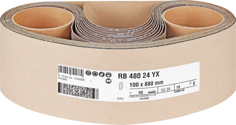 Gewebeschleifbänder  Packung  10 Stück für Harnisch+Rieth, 100 x 880 mm, 60 µm