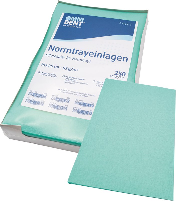 Normtrayeinlagen  Packung  250 Stück 28 x 18 cm, hellgrün