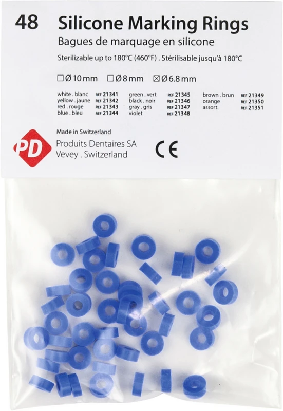 Markierungsringe  Packung  48 Stück blau, Ø 6,8 mm