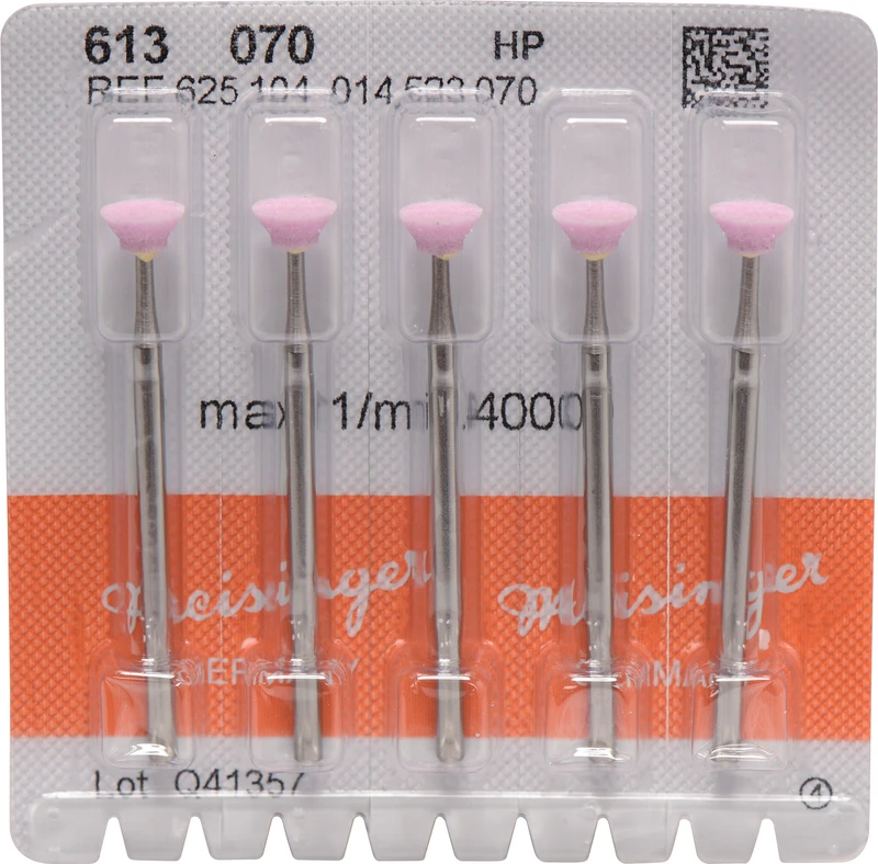 Keramische Schleifer 613  Packung  5 Stück rosa mittel, HP, Figur 001, ISO 070