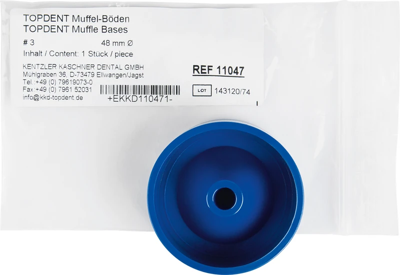 TOPDENT Muffel-Böden  Stück  3er Ø 48 mm, blau