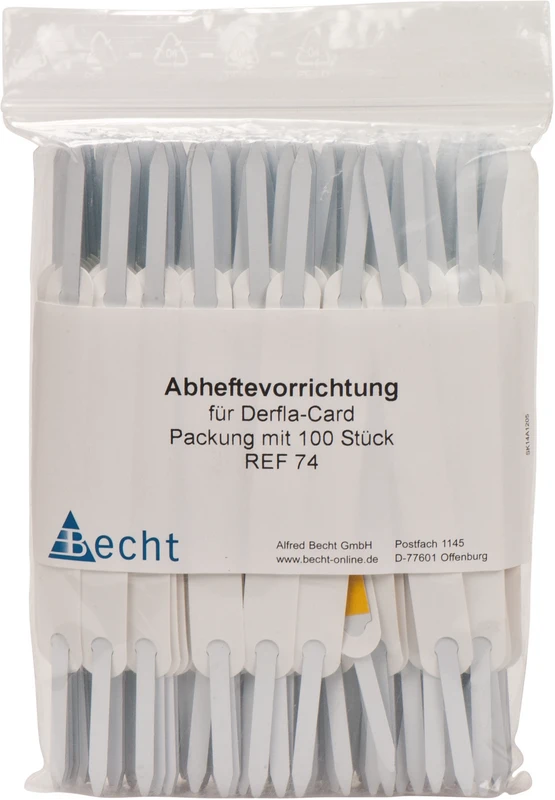Abheftevorrichtung  Packung  100 Stück selbstklebend