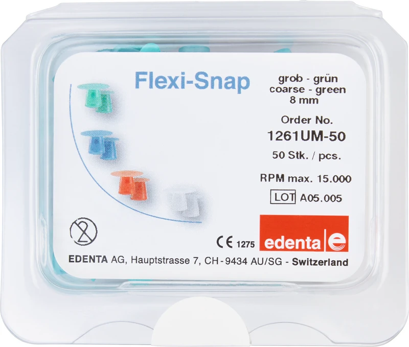 Flexi-Snap  Packung  50 Stück unmontiert, grün grob, Figur 370, Ø 8 mm, ISO 080