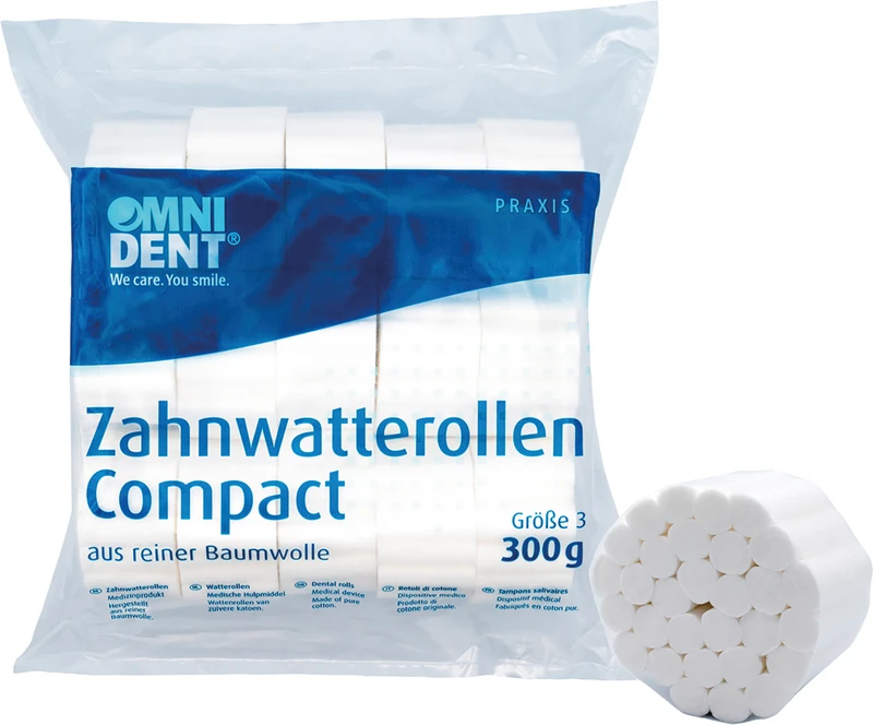 Zahnwatterollen Compact  Packung  300 g Ø 12 mm, Größe 3