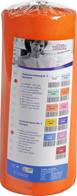 Patientenumhang Nr. 3  Rolle  80 Stück dunkelorange, 60 x 54 cm