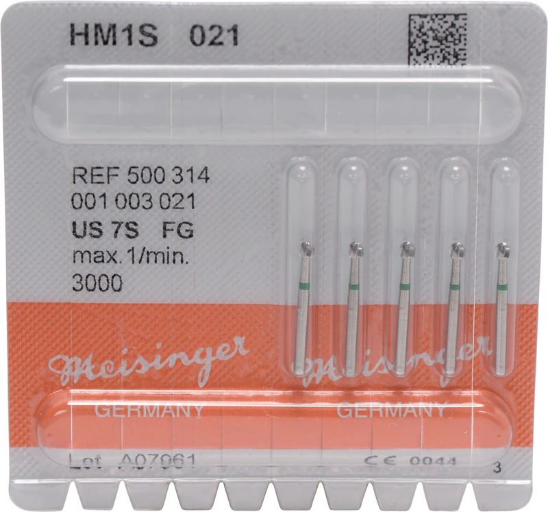 HM-Bohrer 1S  Packung  5 Stück schnittfr. Verz., grün, FG, Figur 001, ISO 021