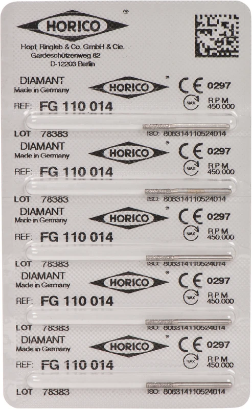 Diamantschleifer 110  Packung  5 Stück FG, Figur 110, 6 mm, ISO 014