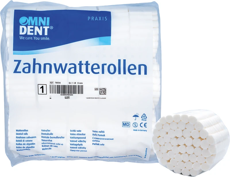 Zahnwatterollen  Packung  300 g Ø 8 mm, Größe 1