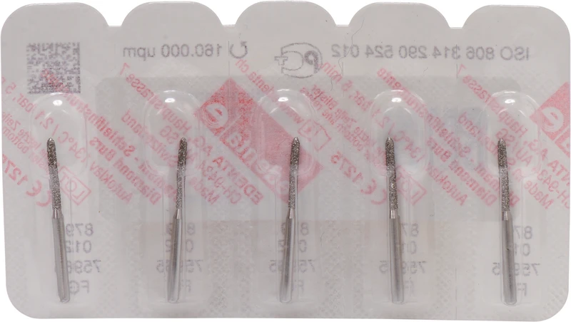 Omni Diamanten 879  Packung  5 Stück Standard, FG, Figur 290 Torpedo zylindrisch, 10 mm, ISO 012