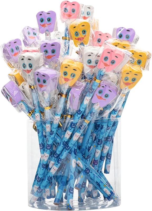 Bleistift mit Radiergummi  Dose  48 Stück in 4 Farben gemischt