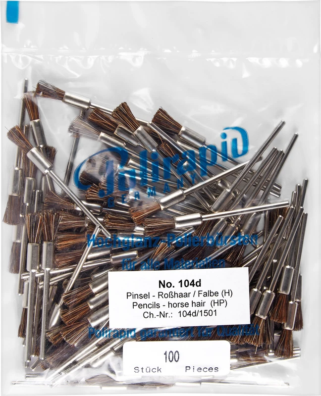 Pinselbürsten  Packung  100 Stück HP, Roßhaar meliert mittel, Ø 5 mm
