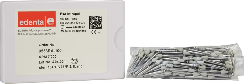 Exa Intrapol  Packung  100 Stück weiß, RA, Figur 243 Minispitze, 6 mm, ISO 030