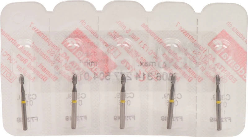 Omni Diamanten 379  Packung  5 Stück gelb superfein, FG, Figur 277 Eiform, 3,5 mm, ISO 016