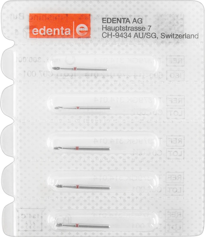 HM-Finierer TC379  Packung  5 Stück Sicherheitsspitze, rot, 12 Schneiden, FG, Figur 277 Eiform, 3,1 mm, ISO 014