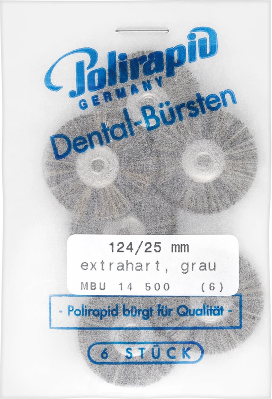 Miniaturbürsten  Packung  6 Stück unmontiert, Borste extrahart, Ø 25 mm