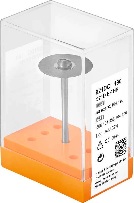 Diamantscheiben 921D  Stück  gelb extra fein, HP, Figur 358, 0,15 mm, ISO 190