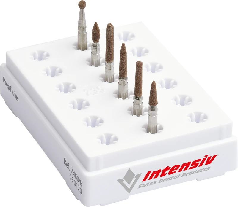 PrepTwins Set  Trial Kit  6 Stück (Kugel, Zylinder, Flamme, Football, Torpedo, Konus), 60 µm