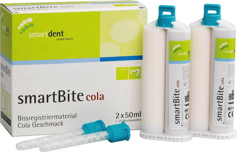 smartBite cola  Packung  2 x 50 ml Doppelkartusche, 12 Mischkanülen, Cola, braun