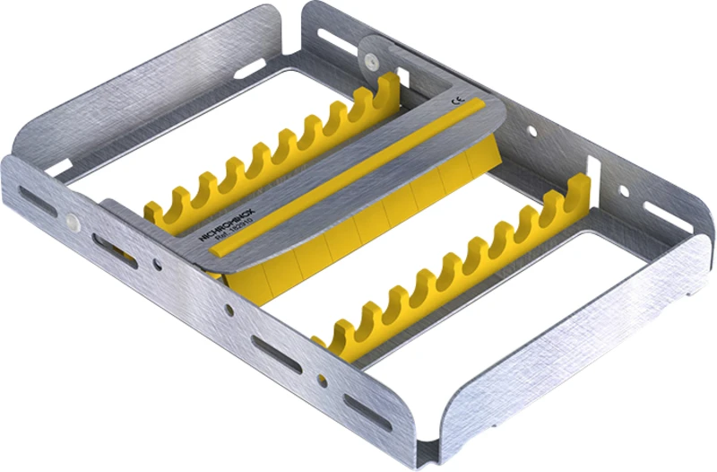 EASY-CLIP  Stück  Tray mit Silikoneinsatz gelb, für 10 Instrumente
