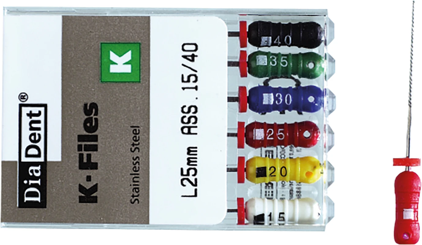 K-Feilen Ni-Titan  Packung  6 Stück Größe 15-40, Länge 25 mm