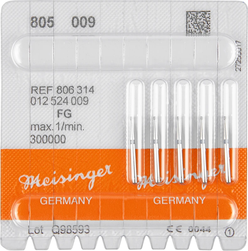Diamanten 805  Packung  5 St. blau mittel, FG, Fig. 012 umgek. Kegel, Kante scharf, 0,9 mm, ISO 009