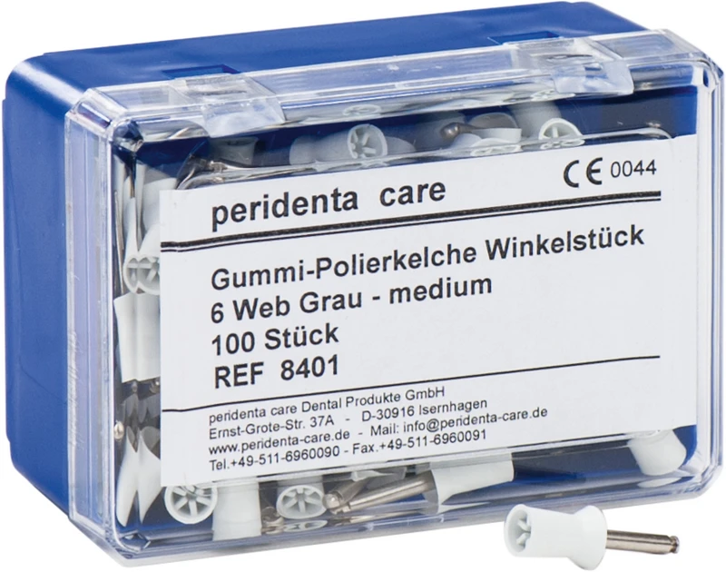 Gummipolierkelche latex  Packung  100 Stück grau für Winkelstück