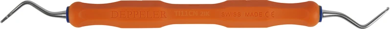 DEPPELER Titan-Implantatküretten  Stück  Figur 11, CN Griff, orange