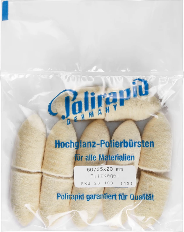 Filzkegel  Packung  12 Stück unmontiert, Filz, Figur Kegel, Ø 20 mm, L: 35 mm