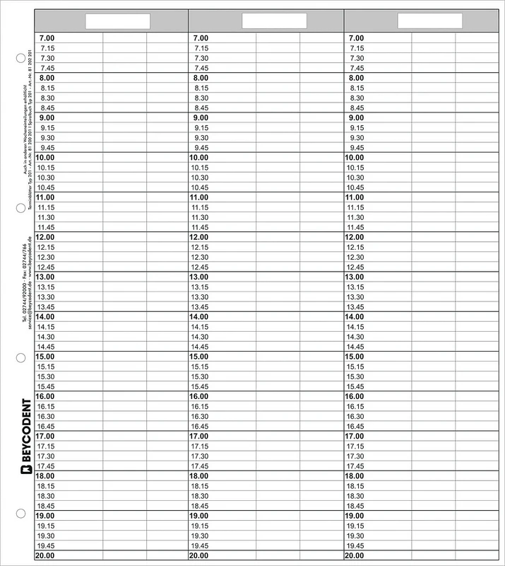 Terminblätter Classic Format   Nachfüllpackung  53 Stück Typ 201