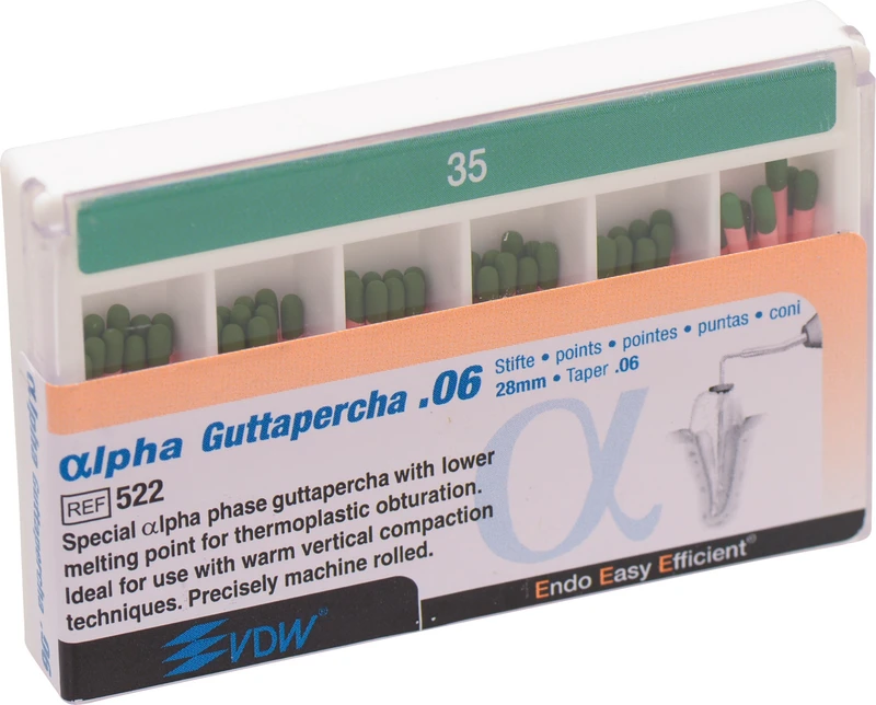 lpha Guttapercha  Packung  60 Stück 28 mm, Taper.06 ISO 035