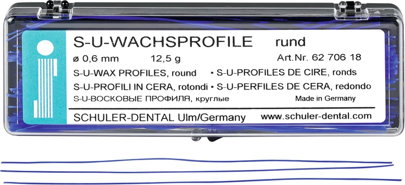 S-U-Wachsprofile  Packung  12,5 g Wachsprofile rund, 0,6 mm
