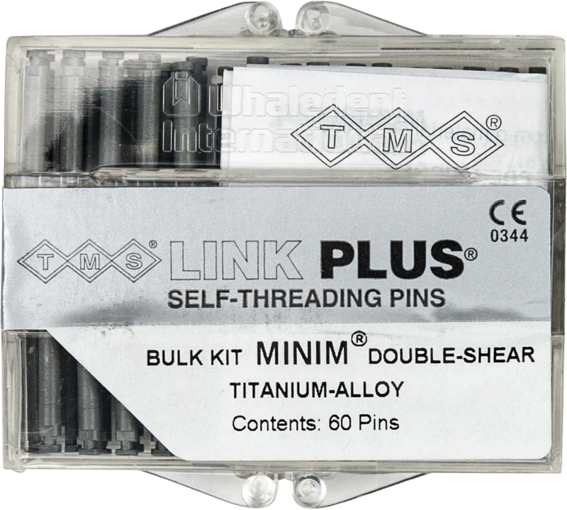 TMS® LINK  Bulkpackung  60 Titan-Doppelstifte, Minim silber 2 in 1 EL842-60